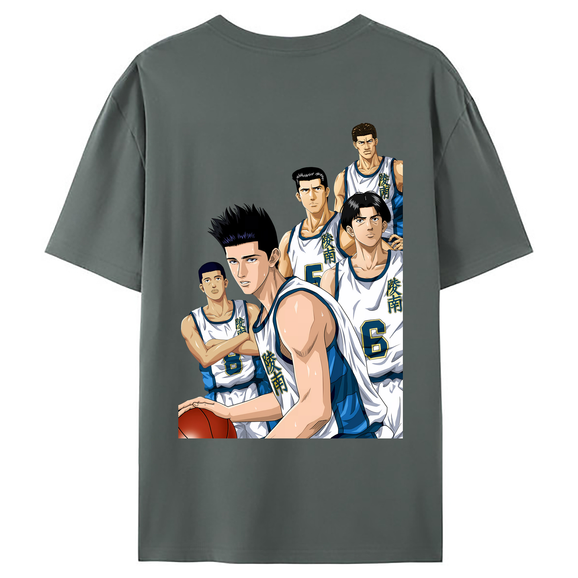 （画像用） SLAM DUNK／スラムダンク 綿100％ メンズ半袖Tシャツ（バックプリント） 通気性